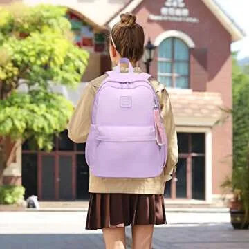 CaranY Waterproof Kids Backpack – Large Multi-pocket School Bag in Purple