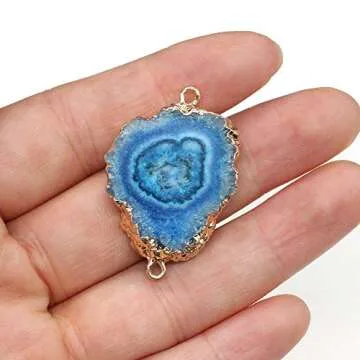 Zotoone Natural Agate Druzy Connectors for Jewelry Making