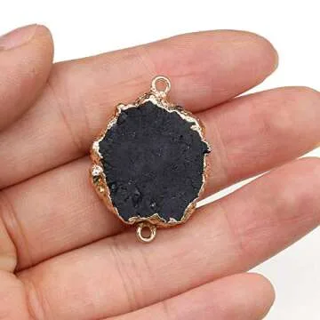 Zotoone Natural Agate Druzy Connectors for Jewelry Making