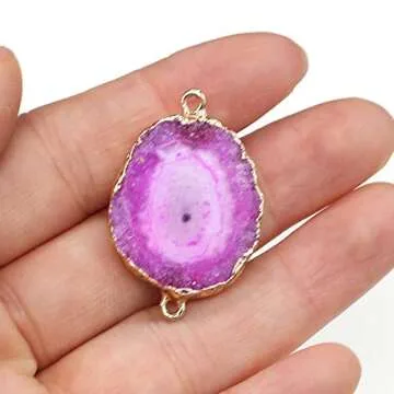 Zotoone Natural Agate Druzy Connectors for Jewelry Making