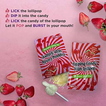 Happiness USA 50 Pack Pop Rock Candy with Dip Lollipops Individually Wrapped | All Natural Dye Free ...