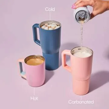 BrüMate Müv - 15oz 100% Leak Proof Insulated Coffee Mug with Handle & Lid - Stainless Steel Coffee Travel Mug - Double Walled Coffee Cup (Nightfall Blue)