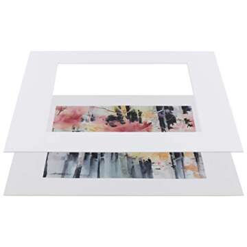 Creative Inspirations Pre-Cut Bevel 4-Ply Mats Presentation Kits - 25 Acid-Free Mats, Backing Boards, & Seal Bags for Artwork - 5x7"