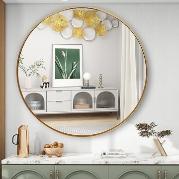 FANYUSHOW Round Mirror with Gold Frame for Any Room
