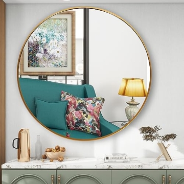 FANYUSHOW Round Mirror with Gold Frame for Any Room