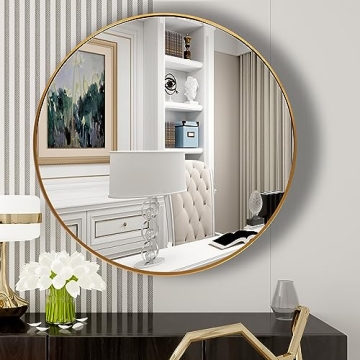 FANYUSHOW Round Mirror with Gold Frame for Any Room