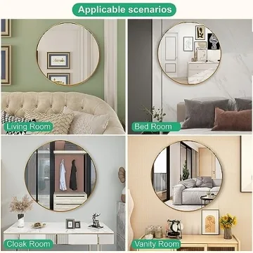 FANYUSHOW Round Mirror with Gold Frame for Any Room
