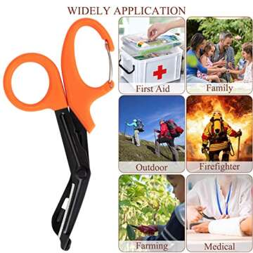 GRICARE 3-Pack Medical Scissors and Pen Light, Medical LED Penlights with Pupil Gauge, Trauma Shears Bandage Scissors with Carabiner-7.5" Surgical Scissors for Nurses, Doctors, Nursing Students, EMT