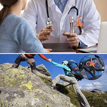 GRICARE 3-Pack Medical Scissors and Pen Light, Medical LED Penlights with Pupil Gauge, Trauma Shears Bandage Scissors with Carabiner-7.5" Surgical Scissors for Nurses, Doctors, Nursing Students, EMT