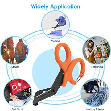 GRICARE 3-Pack Medical Scissors and Pen Light, Medical LED Penlights with Pupil Gauge, Trauma Shears Bandage Scissors with Carabiner-7.5" Surgical Scissors for Nurses, Doctors, Nursing Students, EMT