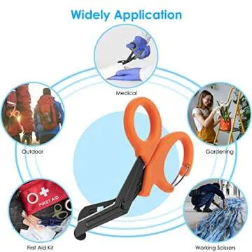 GRICARE 3-Pack Medical Scissors and Pen Light, Medical LED Penlights with Pupil Gauge, Trauma Shears Bandage Scissors with Carabiner-7.5" Surgical Scissors for Nurses, Doctors, Nursing Students, EMT