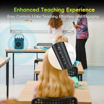 Bluetooth 5.3 Wireless Voice Amplifier with 2 Wireless Microphones, 40W Portable Rechargeable PA System for Teachers, Indoor/Outdoor Events