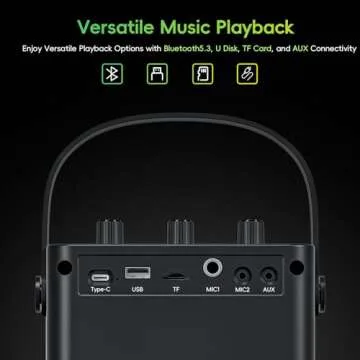 Portable Bluetooth 5.3 Voice Amplifier with 2 Microphones