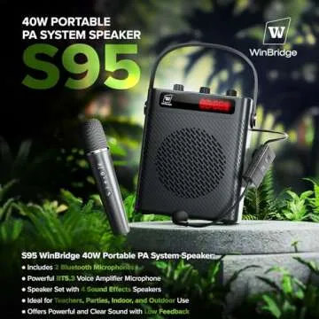 Portable Bluetooth 5.3 Voice Amplifier with 2 Microphones