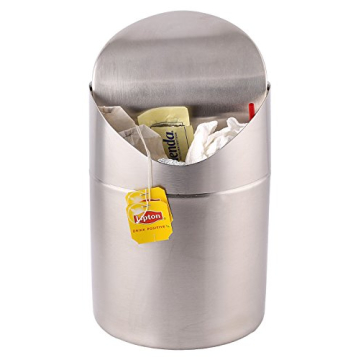 Compact Stainless Steel Mini Trash Can for Easy Cleanup