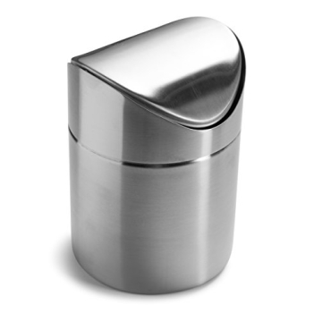 Compact Stainless Steel Mini Trash Can for Easy Cleanup