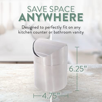 Compact Stainless Steel Mini Trash Can for Easy Cleanup