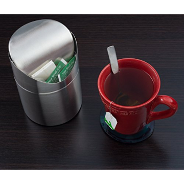Compact Stainless Steel Mini Trash Can for Easy Cleanup