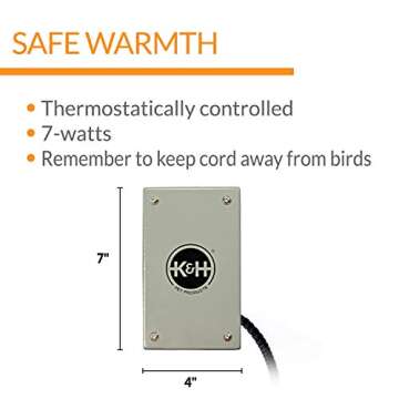K&H Pet Products Snuggle-Up Bird Cage Heater, Bird Cage Accessory, Exotic Bird Warming Panel for Med...