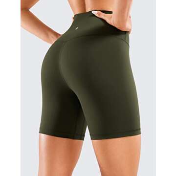 CRZ YOGA Women's Naked Feeling Biker Shorts - 6 Inches High Waist Yoga Workout Running Gym Spandex O...