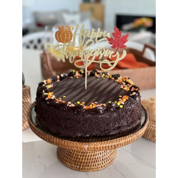 La Jolla Rattan Cake Stand with Removable Glass Top