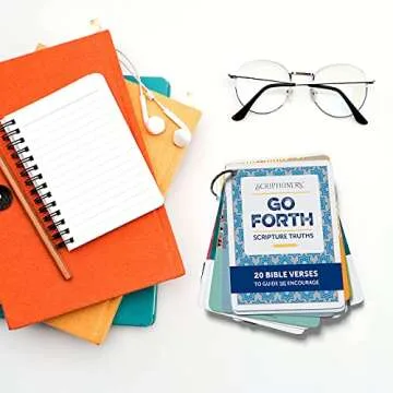 Go Forth Daily Devotional for Students, Bible Verse Cards and Scripture Cards, Christian Easter Basket Stuffer, Back-to-School and Graduation Gift for Teens