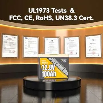 Power Queen 12V 100Ah LiFePO4 Battery - Ideal for RV & Solar