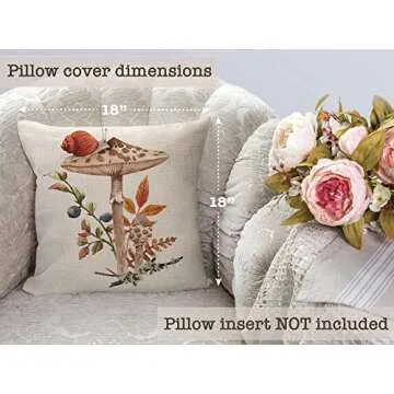 BCLOSE Mushroom Throw Pillow Covers for Cozy Decor