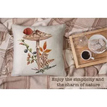 BCLOSE Mushroom Throw Pillow Covers for Cozy Decor