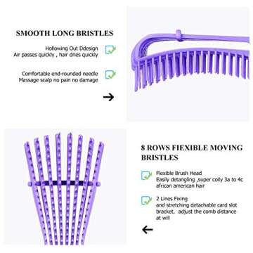 Detangling Hair Brush, Detangling brush for Adults and Kids, Comb Set for Kinky Curly Coily and Wavy...