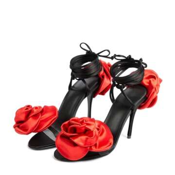 Iadore Women's 4'' Floral High Heel Sandals