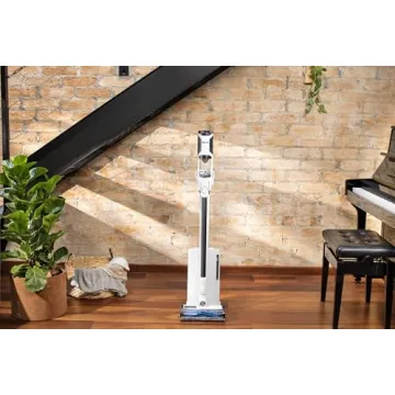 Shark Detect Clean & Empty Auto-Empty System - Lightweight Cordless Vacuum Cleaner with HEPA Filter, Portable Handheld Attachment, Crevice Tool, Ideal Stick Vacuum for Pet Hair, White, IW3511