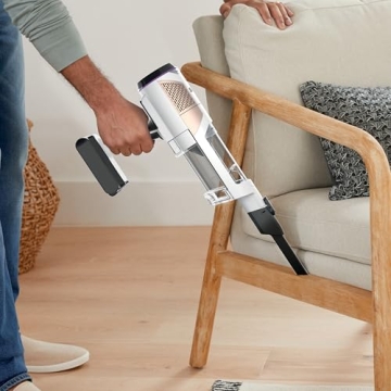 Shark Detect Clean & Empty Auto-Empty System - Lightweight Cordless Vacuum Cleaner with HEPA Filter, Portable Handheld Attachment, Crevice Tool, Ideal Stick Vacuum for Pet Hair, White, IW3511