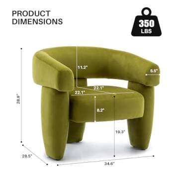 obmedin Mid Century Modern Accent Barrel Chair Comfy Upholstered Round Armchair with Montage Design,...