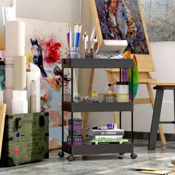 SPACEKEEPER 3 Tier Storage Cart - Mobile & Multi-Functional