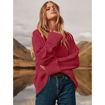 Oversized Cozy Fuzzy Knit Sweater for Women