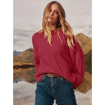 Oversized Cozy Fuzzy Knit Sweater for Women