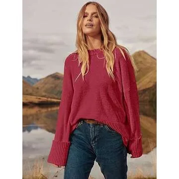 Oversized Cozy Fuzzy Knit Sweater for Women