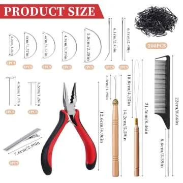 Fedmut Hair Extension Tools Kit, 5 Colors 1000Pcs Micro Silicone Rings Beads with Hair Extension Remove Pliers, Pulling Hook, Threads, Needle for Hair Extensions Hair Styling