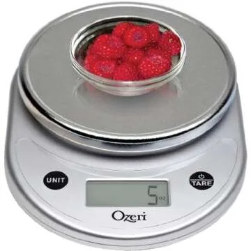 Ozeri Pronto Digital Multifunction Kitchen and Food Scale, All Silver, Compact