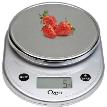 Ozeri Pronto Digital Multifunction Kitchen and Food Scale, All Silver, Compact