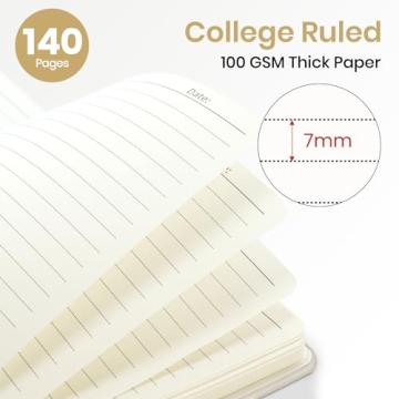 A5 Lined Spiral Journal Notebook for Women - 140 Pages