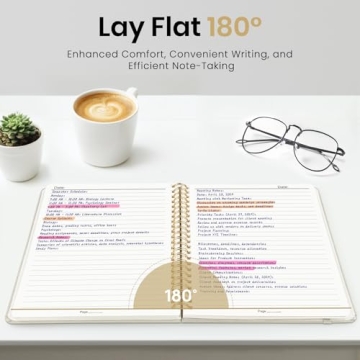 A5 Lined Spiral Journal Notebook for Women - 140 Pages