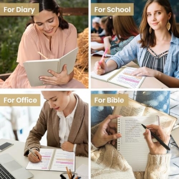 A5 Lined Spiral Journal Notebook for Women - 140 Pages