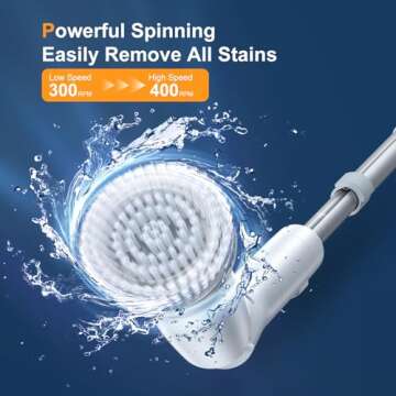 LABIGO Electric Spin Scrubber LA2 Pro - Ultimate Power Cleaning Brush with 4 Heads
