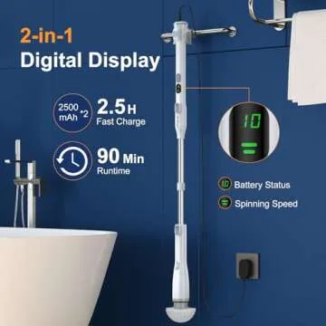 LABIGO Electric Spin Scrubber with Adjustable Speeds for Cleaning