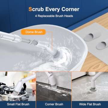 LABIGO Electric Spin Scrubber with Adjustable Speeds for Cleaning