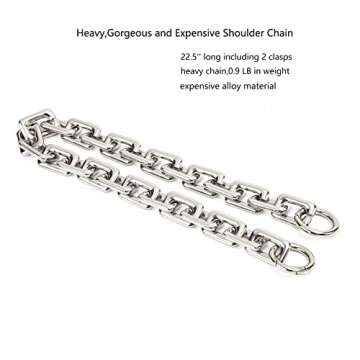 22.5 Inch Gorgeous Heavy Metal Bag Chain Purse Handle Shoulder Strap Replacement (Silver, Large)