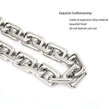 22.5 Inch Gorgeous Heavy Metal Bag Chain Purse Handle Shoulder Strap Replacement (Silver, Large)