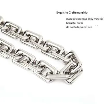 22.5 Inch Gorgeous Heavy Metal Bag Chain Purse Handle Shoulder Strap Replacement (Silver, Large)